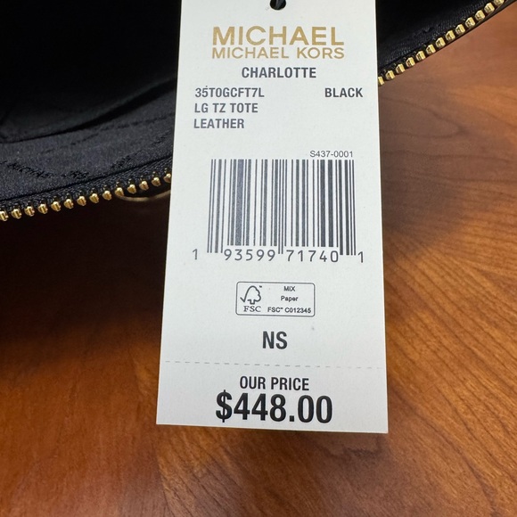 Michael Kors Black Tote with Gold Accents - Picture 7 of 7